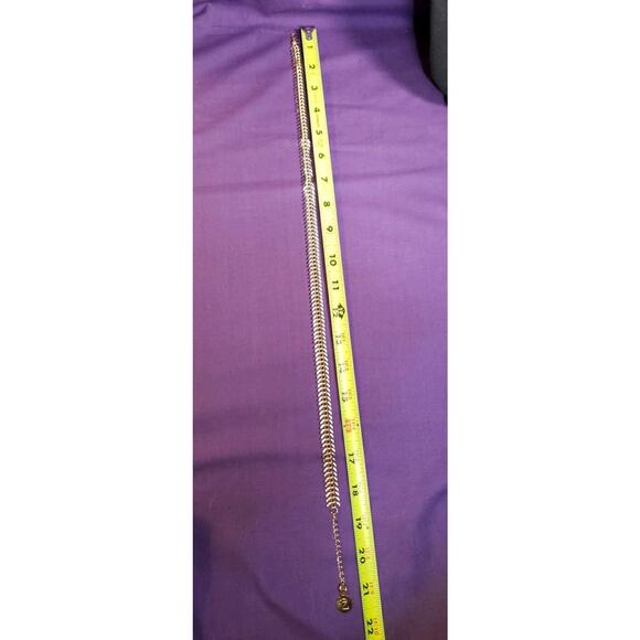 Unique Centipede Style Textured Shiny Yellow Gold Tone Chain Necklace Adjustable - Picture 4 of 6